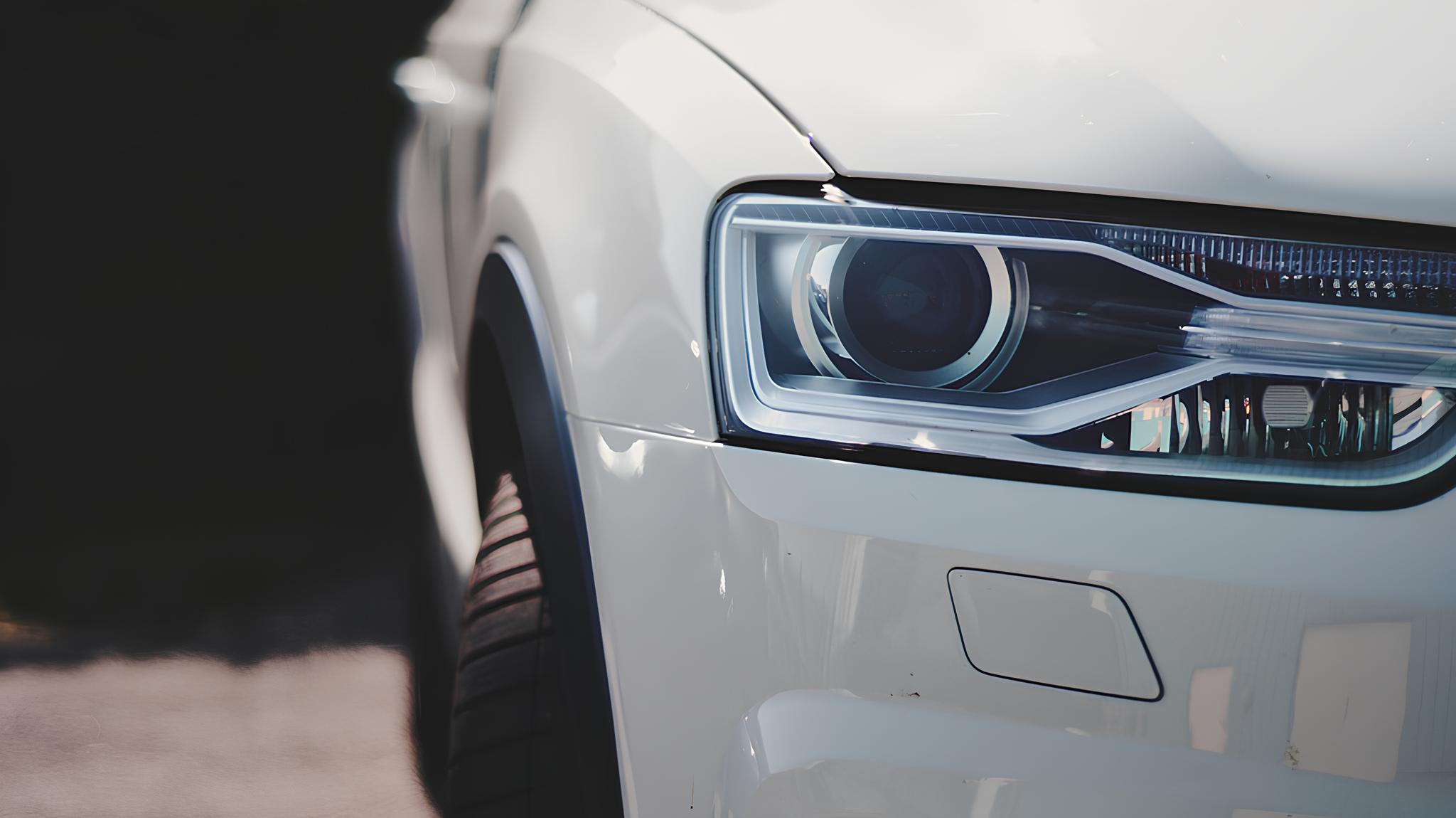 Strålkastare på bil